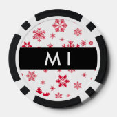 Rode sneeuwvlokken, Jouw naam, Personaliseren Poker Chips (Achterkant)