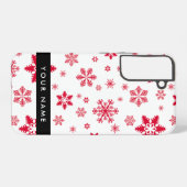 Rode sneeuwvlokken, Jouw naam, Personaliseren Samsung Galaxy Hoesje (Achterkant horizontaal)