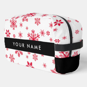Rode sneeuwvlokken, Jouw naam, Personaliseren Toilettasje