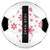 Rode sneeuwvlokken, Jouw naam, Personaliseren Voetbal (Gedraaid)