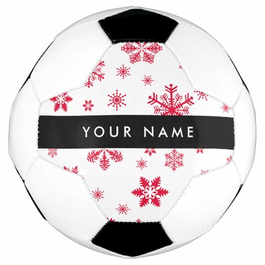 Rode sneeuwvlokken, Jouw naam, Personaliseren Voetbal (Voorkant)