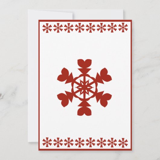 Rode sneeuwvlokken kaart (Achterkant)