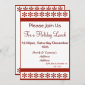 Rode sneeuwvlokken kaart (Voorkant / Achterkant)