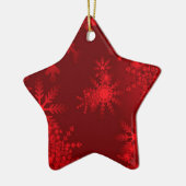 Rode sneeuwvlokken keramisch ornament (Links)