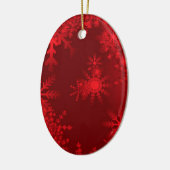 Rode sneeuwvlokken keramisch ornament (Links)