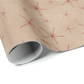 Rode Sneeuwvlokken Kraft Kerst- Cadeaupapier (Rol Hoek)