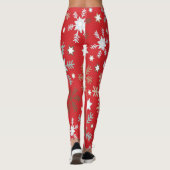 Rode Sneeuwvlokken Leggings (Achterkant)