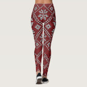 Rode sneeuwvlokken leggings (Achterkant)