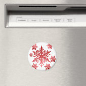 Rode sneeuwvlokken magneet (Insitu (Vaatwasser))