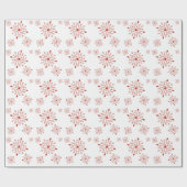 Rode sneeuwvlokken op wit inpakpapier (Vlak)