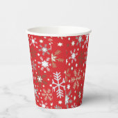 Rode sneeuwvlokken papieren bekers (Links)