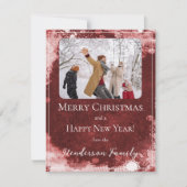 Rode sneeuwvlokken platte kerstkaart (Voorkant)