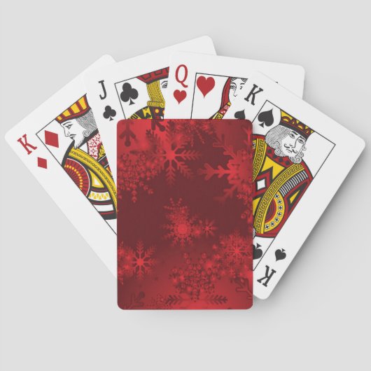 Rode Sneeuwvlokken Pokerkaarten (Achterkant)