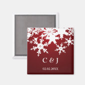 rode sneeuwvlokken redden de datummagneten magneet (Voorkant / Achterkant)