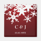 rode sneeuwvlokken redden de datummagneten magneet (Voorkant)