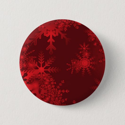 Rode sneeuwvlokken ronde button 5,7 cm (Voorkant)