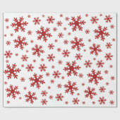 Rode sneeuwvlokken Sneeuw Winter Kerstmis Feestdag Cadeaupapier (Vlak)