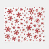 Rode sneeuwvlokken Sneeuw Winter Kerstmis Feestdag Fleece Deken (Voorkant (Horizontaal))