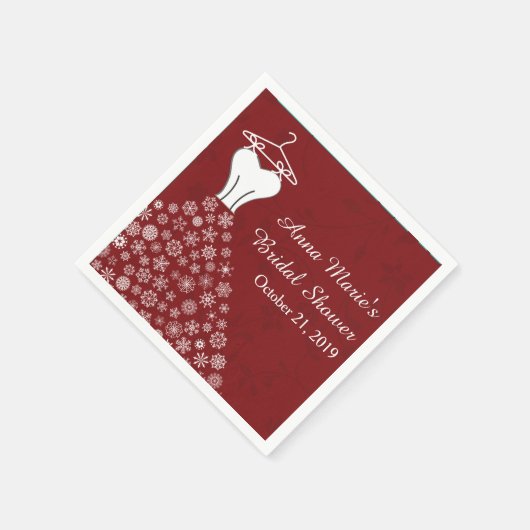 Rode Sneeuwvlokken Trouwjurk Vrijgezellenfeest Servet (Hoek)