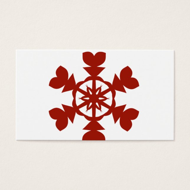 Rode sneeuwvlokken visitekaartjes (Voorkant)
