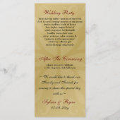 rode sneeuwvlokken winter bruiloft programma programmakaart (Achterkant)