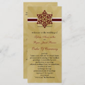 rode sneeuwvlokken winter bruiloft programma programmakaart (Voorkant / Achterkant)