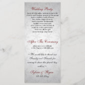 rode sneeuwvlokken winter bruiloft programma programmakaart (Achterkant)