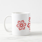 Rode Sneeuwvlokken Wit Koffiemok (Links)