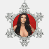 Rode sneeuwvlokker ornament (Voorkant)