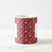 Rode Sneeuwvlokkrul Monogram Naam Koffiemok (Center)