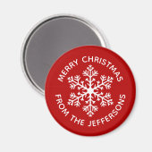 Rode sneeuwvlokmagneet magneet (Voorkant / Achterkant)