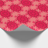 Rode sneeuwvlokpatroon, papier voor het ompakken (Hoek)