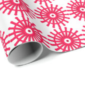 Rode sneeuwvlokpatroon, papier voor het ompakken (Rol Hoek)