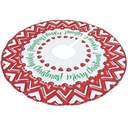 Rode Snoep harten Kerstboom Rok (Gekanteld)