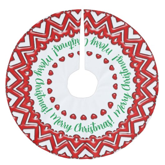 Rode Snoep harten Kerstboom Rok (Voorkant)