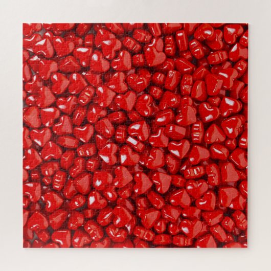 Rode Snoep harten Legpuzzel (Horizontaal)