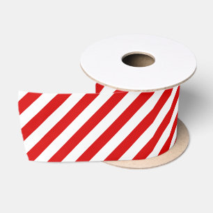 Rode Snoep Stripe Satijnen Lint