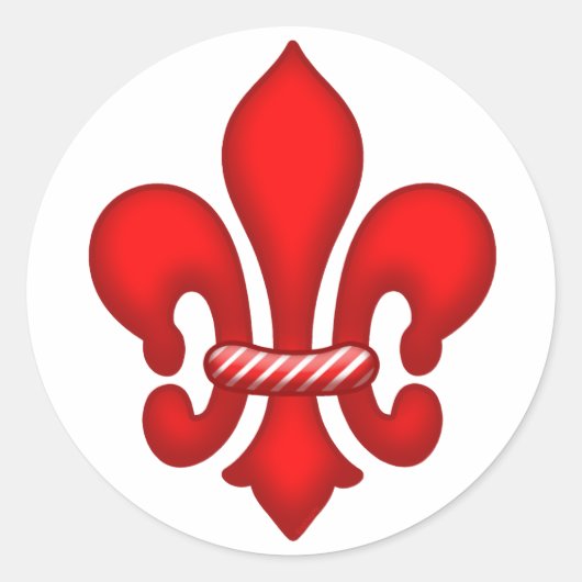 Rode Snoep Vakantie Fleur de lis Stickers (Voorkant)