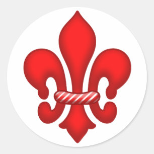 Rode Snoep Vakantie Fleur de lis Stickers