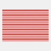 Rode snoepjes, Classic & Fun Christmas Striped Inpakpapier Vel (Voorkant)