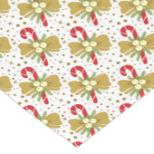 Rode snoepjes goudlinten op witte kerst korte tafelloper (Hoek)