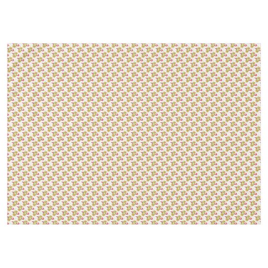 Rode snoepjes goudlinten op witte kerst tafelkleed (Voorkant (Horizontaal))