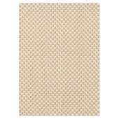 Rode snoepjes goudlinten op witte kerst tafelkleed (Voorkant)