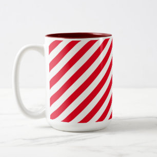 Rode Snoepjes kerststreep Tweekleurige Koffiemok