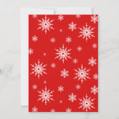 Rode Snoepjes streep en sneeuwvlokken uitnodiging (Achterkant)