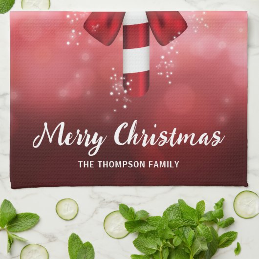 Rode snoepriet op een achtergrond van een rode keh theedoek (Gevouwen)