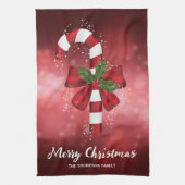 Rode snoepriet op een achtergrond van een rode keh theedoek (Verticaal)