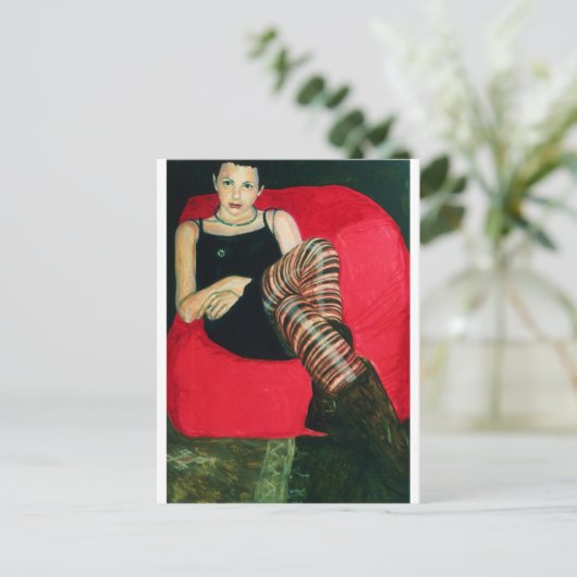 Rode sofa briefkaart (Staand voorkant)