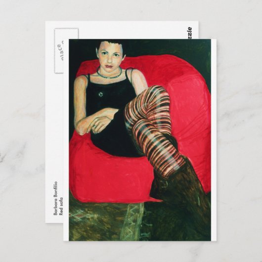 Rode sofa briefkaart (Voorkant / Achterkant)