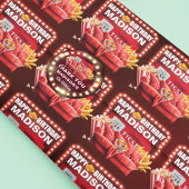 Rode Sofa Film Nacht Verjaardag Gepersonaliseerd Cadeaupapier